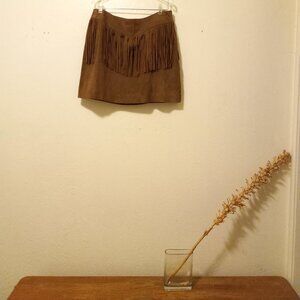Walter Baker Genuine Suede Fringe Skirt Size 8 Boho Western Festival